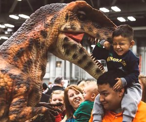 The Nassau Coliseum hosts larger-than-life animatronic dinosaurs at Jurassic Quest this weekend. Photo courtesy of Jurassic Quest