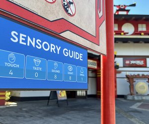 Sensory guides posted outside rides and attractions are one of the resources Legoland New York offers as a Certified Autism Center. Photo courtesy of Legoland