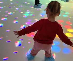 Slip on your “sock skates” and take a spin on the Long Island Children's Museum's indoor rink. Photo by Gina Massaro