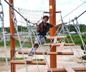 Test your climbing skills during a birthday party at WildPlay Jones Beach. Photo by the author