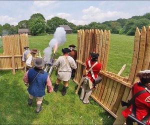 Celebrate Independence Day at Old Bethpage Village Restoration with historic reenactments. Photo courtesy of OBVR