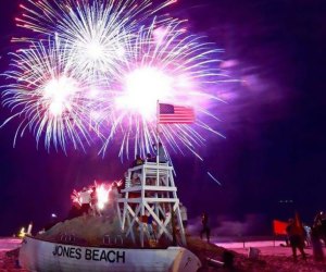 Enjoy an amazing fireworks display over the ocean at Jones Beach. Photo courtesy of  NYS Parks and Historic Sites