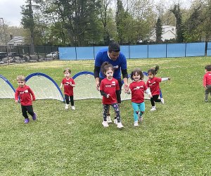 Toddlers can get their feet moving at Super Soccer Stars. Photo by the author