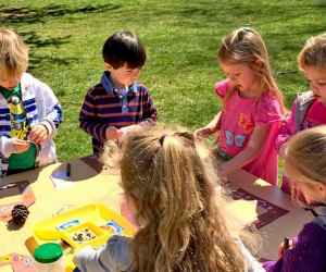 Toddlers enjoy crafts, along with many other activities, at  Child’s World Nursery School in Port Washington. Photo courtesy of the school