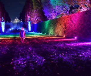 The magical light displays at Old Westbury Gardens will captivate your family. Photo by the author