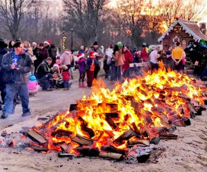 Frosty air is no match for downtown Riverhead's annual holiday parade and riverfront bonfire. Photo courtesy of Downtown Riverhead BID