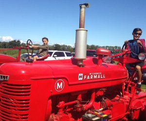 Marvel at vintage farm equipment on display at the Fleece and Fiber Festival at Hallockville Museum Farm.  Photo by the author