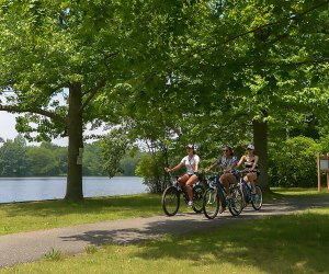 The shared-use path at Bethpage State Park is ideal for cyclists, walkers, and joggers. Photo courtesy of New York Department of Transportation