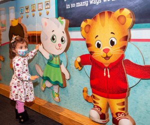 Daniel Tiger’s Neighborhood: at Liberty Science Center! girl at the exhibit NJ staycation