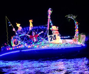 Enjoy the pageantry of the Holiday Boat Parade in Boynton Beach. Photo courtesy of the event