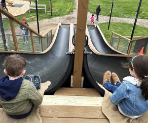 Harbes Farm offers a slew of  kid-friendly attractions, including the speedy goat mountain slides. Photo by Jennifer Voit