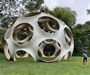 Buckminster Fuller's Fly's Eye Dome installed at LongHouse Reserve on Long Island
