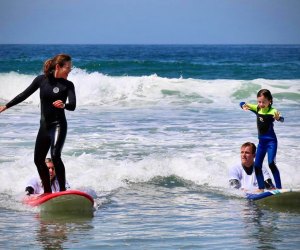 Parents can learn alongside kids! Photo courtesy of Malibu Makos Surf Club