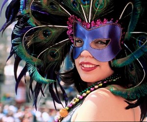 It's Mardi Gras time in Galveston, which means the island is full of parades, parties, and lots of family fun! Photo courtesy of Galveston Convention & Visitors Bureau. 