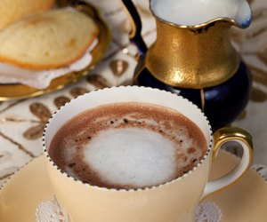 Sip a dainty cup of hot chocolate at Marie Belle