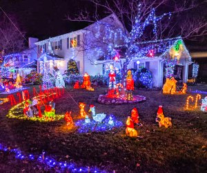 Take a stroll through the Marshall Pond Christmas Village in Burke, VA. Photo courtesy of Kristy Case, from the Marshall Pond Christmas Village Facebook page