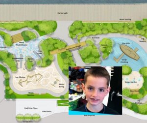 In Martin Richard's Memory, Amazing New Playground to Open in Boston Fun features like a rope climber, a play ship, and a splash pad were planned with Martin in mind. Photos courtesy of Michael Van Valkenburg Associates via City of Boston/Martin Richard Foundation