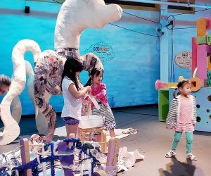 Kids will thrill to the work of artist-in-residence Scott Larrabee at Mash-Up Menagerie. Photo courtesy of the Long Island Children's Museum