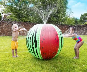 Outdoor Games and Toys to Make Your Kids' Summer a Hit for Cheap Cool off in the Mega Melon Sprinkler Ball this summer! Photo courtesy the manufacturer