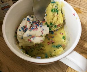 Older kids can even make these mug cakes on their own.