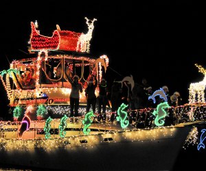 The Holiday Boat Parade brings seasonal illuminations to Boynton Beach Marina. Photo courtesy of Boynton Beach CRA