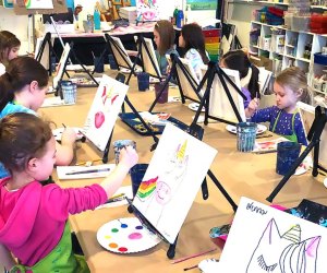 Set up an easel and get to painting at Mini Monet Art Studio. Photo courtesy of the studio