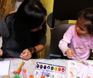 All ages are welcome to paint, build, craft or collage with MOCACREATE. Photo courtesy of the Museum of Chinese in America 