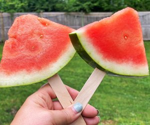 No messy, dripping fingers when you eat watermelon on a stick.