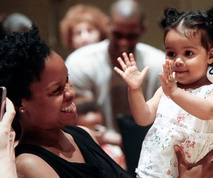 Toddlers can swing to the beat each week at Lincoln Center's WeBop. Photo courtesy of Lincoln Center