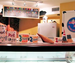 Order a scoop at Moo Moo's Creamery