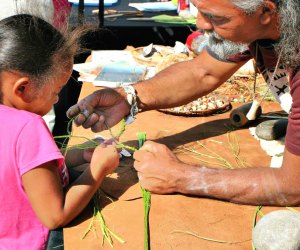 Learn crafts from the original Californians, coastal Native Americans, at the Moompetam Festival. Photo courtesy of the Aquarium of the Pacific