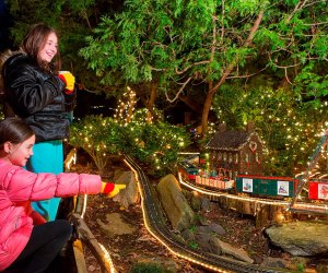 train railway gets decked in lights for the holidays at the Morris Arboretum. Top Attractions in Philly: Best Things to See and Do with Kids