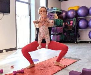 At The Motherhood Center, the Mom & Baby Yoga and Fitness class offers an opportunity for you to regain strength and flexibility while to bonding with your baby. Photo courtesy of the center