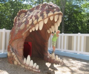 Put a really big smile on their faces by taking the kids to visit the Dinosaur Place at Nature's  Art Village in Connecticut!