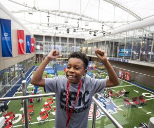 Don't just watch college football in Atlanta, experience it! Take your little sports fans to visit the Chick-fil-A College Football Hall of Fame. Photo courtesy of the museum