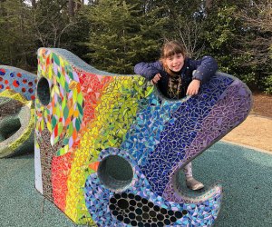 Enjoy the colorful textures and climbing structures at Abernathy Greenway Park's playground in Sandy Springs. Photo by Melanie Preis