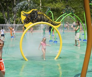 kids play at a splashpad