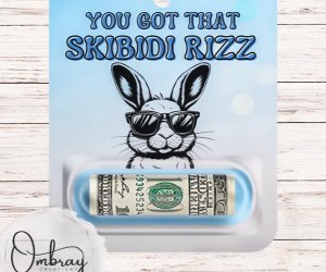 Cool teen Easter Baskets Skibidi Riz Easter Money Card image courtesy of Ombray Creations