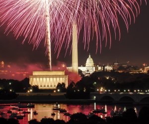 The view of the fireworks above the DC monuments is simply stunning. Photo courtesy of the National Parks Service