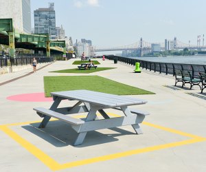 new passive turf areas, and picnic tables.at new wave pier