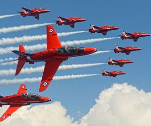 See stunning aerial maneuvers at the New York Air Show this weekend. Photo courtesy of the event