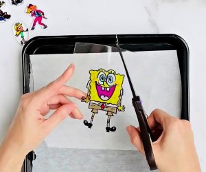 Learn how to make DIY shrinky-dinks with SpongeBob and Friends. Photo courtesy of Nickelodeon