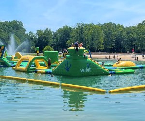 nj inflatable water parks Darlington County Park is home to a Wibit Splash Zone obstacle course,