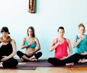 Prenatal yoga at Montclair B.A.B..Y is a welcoming, compassionate class for women at any point in their pregnancy. Photo courtesy of the studio