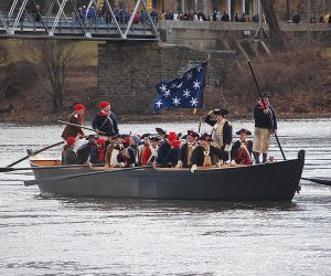 See Washington Crossing the Delaware re-enacted on Christmas Day