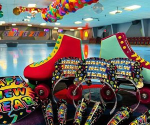 Enjoy a festive glide around the roller rink at Noon Years Eve at Crofton Skate. Photo courtesy of  Crofton Skate