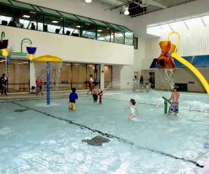 Splash and play at the indoor pool at the North Hempstead Aquatics Center