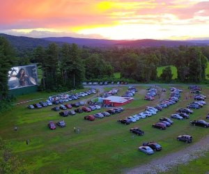 The Northfield Drive-In, one of the many drive-ins near Boston, is in a lovely setting in New Hampshire; and there's a playground, too! Photo courtesy of Northfields Drive-In