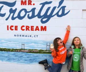 Photo of children eating ice cream outside Mr. Frosty's in Norwalk, CT.