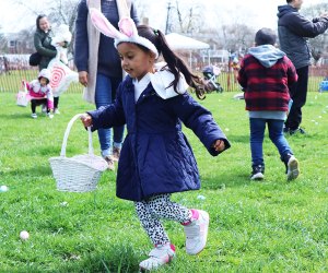 The Queens County Farm Museum hosts a massive Barnyard  Egg Hunt complete with with Whiskers the Bunny photo-ops. Photo courtesy of the museum